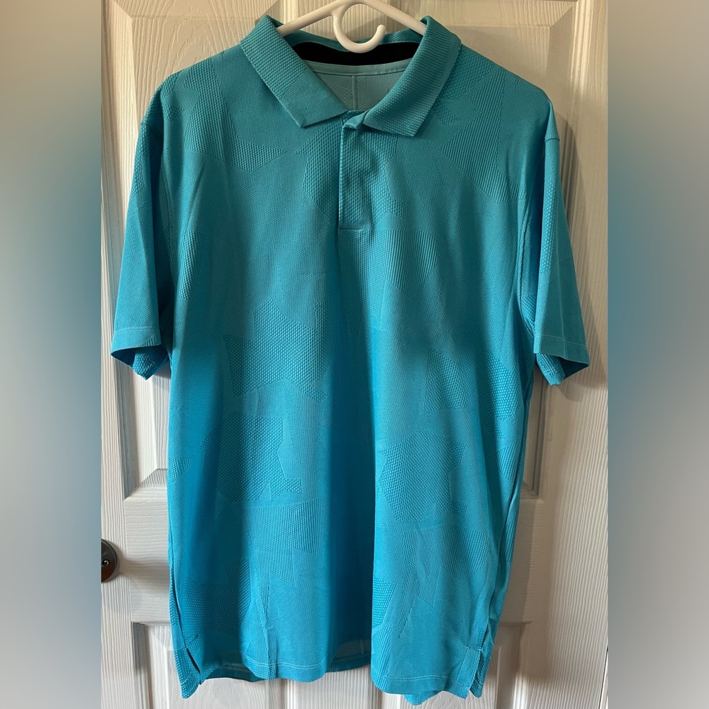 Tiger Woods Nike Dr-fit snap Polo. Sz Large. Blue
